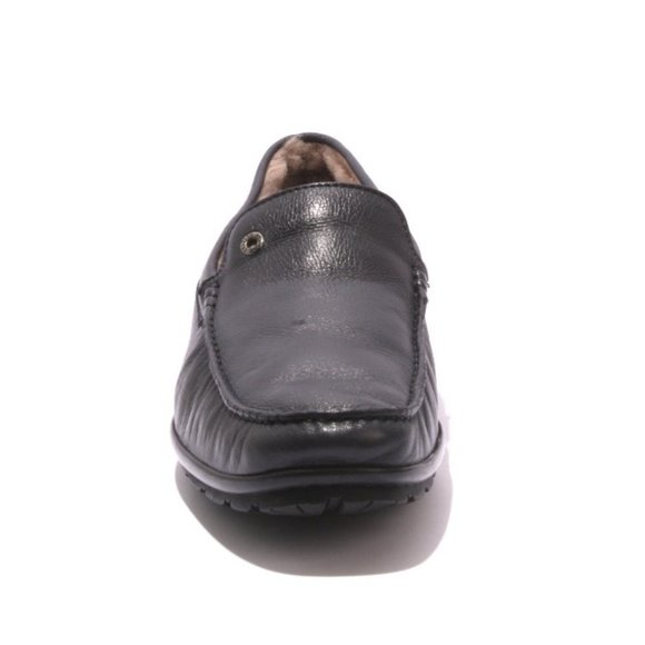 Ernesto Dolani 9640 Navy Leather / Sheepskin Deer Driver Moccasins - Picture 8 of 9